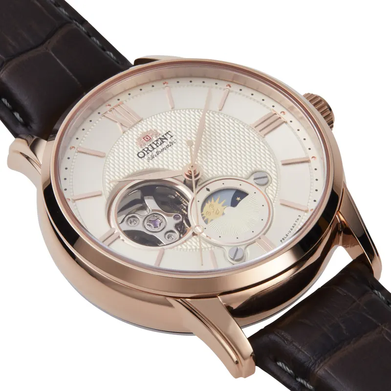 Orient Contemporary Sun and Moon Open Heart Men's Watch- RA-AS0009S